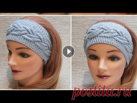 узор коса из 18п,12рядов для повязки набирала 30п(кр,5петельперед узором, 18пкоса, 5п.за узором,кр) 1ряд: кромочная, 5 лицевых, 9 лицевых, 3 петли сни...