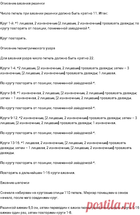 Шапка спицами 2017