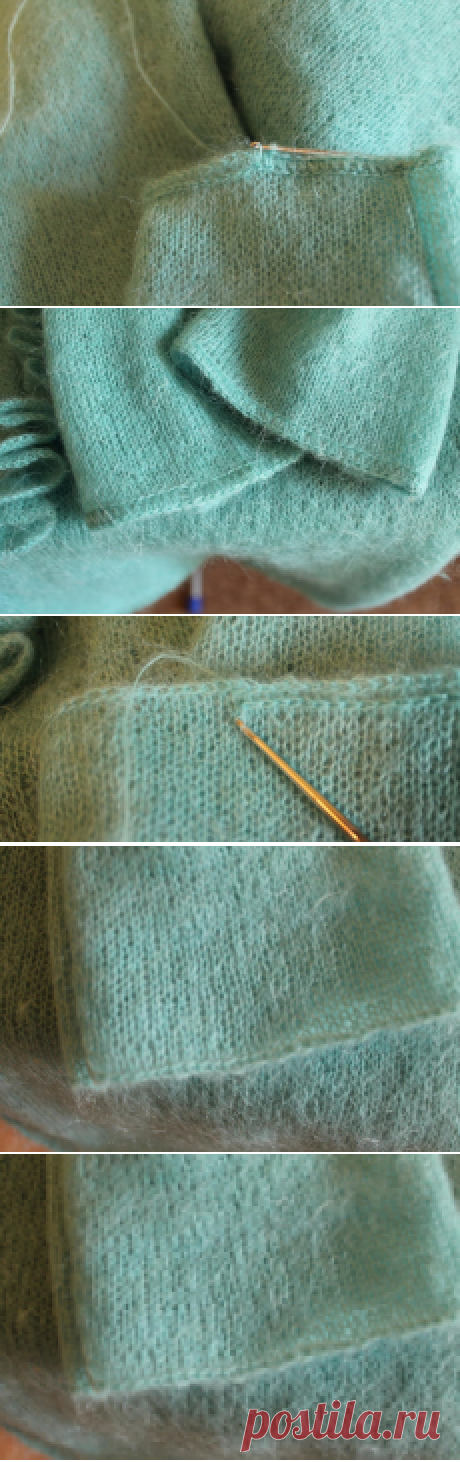 Когда надо обработать край лицевой глади, но не хочешь вязать резинку.