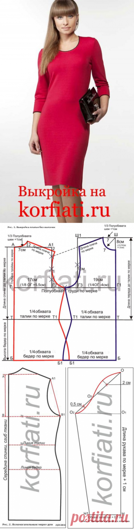 ШИТЬЕ - ШИТЬЕ БЛУЗОК И ПЛАТЬЕВ - СТРОИМ БАЗОВУЮ ВЫКРОЙКУ ПЛАТЬЯ БЕЗ ВЫТАЧЕК