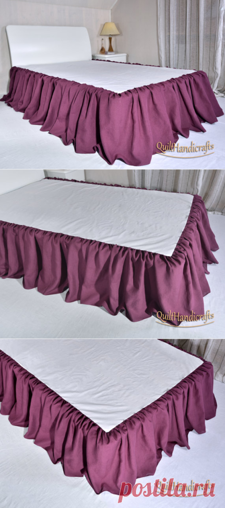 Linen Bed SkirtDROP length 16182022CustomDust by QuiltHandicrafts