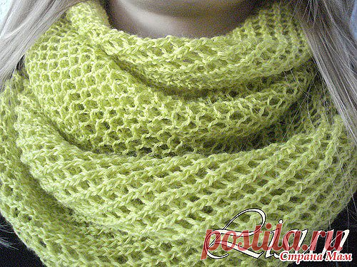 Снуд в сеточку (спицы).