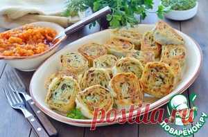 Картофельно-грибные рулетики из лаваша - кулинарный рецепт