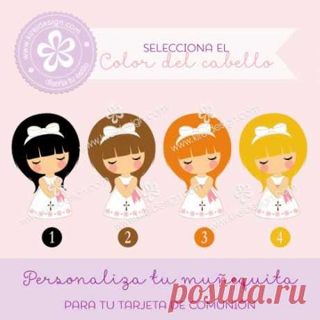 Muñequita Personalizada de Comunión para tarjetas y kits decorativos – KireiDesign