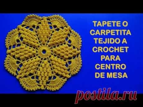 Tapete o carpetita tejido a crochet para centro de mesa - YouTube