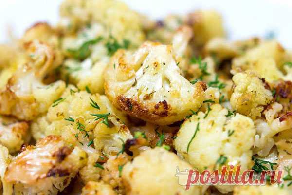 Легкая цветная капуста с сыром в духовке — Кулинарная страничка