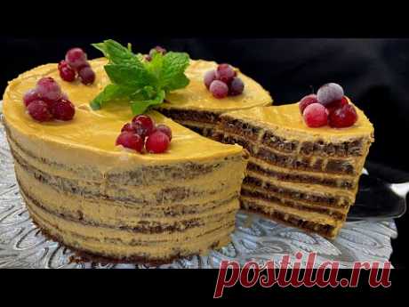 БЕЗ ДУХОВКИ и ПЕЧЕНЬЯ !!! ОБАЛДЕННЫЙ Торт ШОКОЛАДНЫЙ! БЕЗ выпечки за 15 МИНУТ.  Быстрый и Простой.