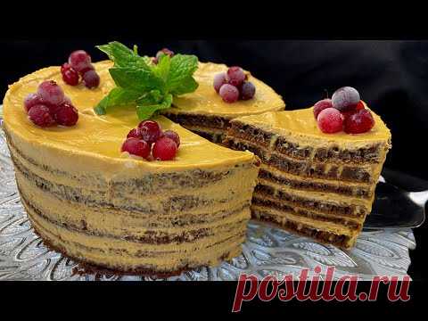 БЕЗ ДУХОВКИ и ПЕЧЕНЬЯ !!! ОБАЛДЕННЫЙ Торт ШОКОЛАДНЫЙ! БЕЗ выпечки за 15 МИНУТ.  Быстрый и Простой.
