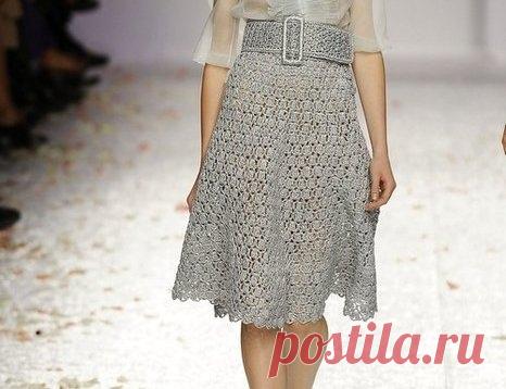 Эффектная юбочка крючком