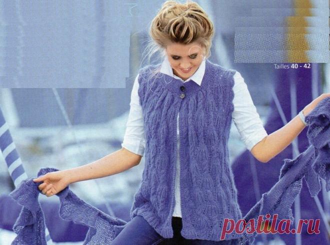 Оригинальные жилеты спицами. Много. Есть описание и схемы. | Вязаный Смак | Яндекс Дзен