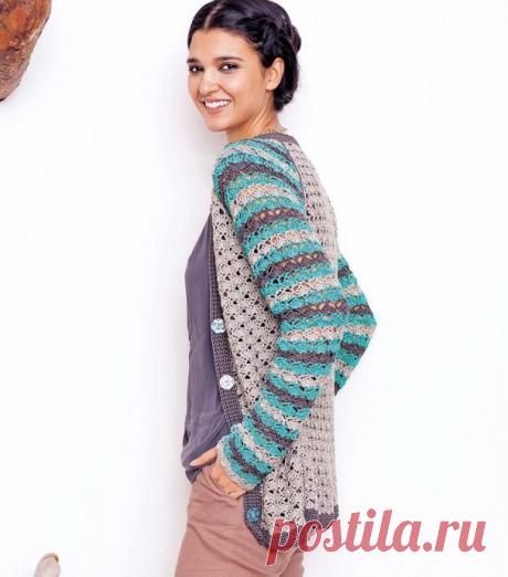 Жакет с рукавами в полоску