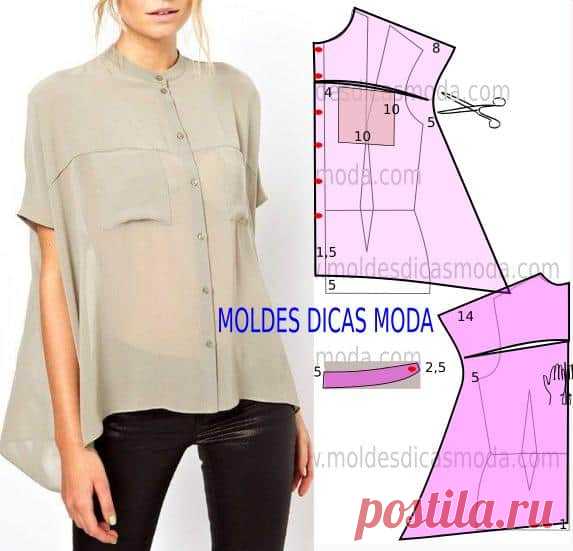 BLUSA COM ESCAPULÁRIO -58 | Moldes Dicas Moda Passo a passo transformação do molde de blusa com escapulário. Para fazer este modelo de blusa imprima o molde base de blusa e faça a gradação para o seu tamanho. Depois de obter o seu tamanho de molde base siga o tutorial, que foi elaborado com o maior rigor para…