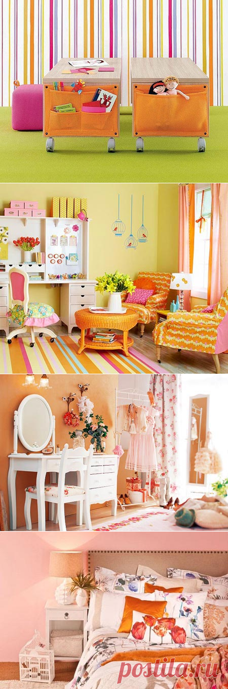 Как сочетаются розовый и оранжевый в интерьере | Роскошь и уют