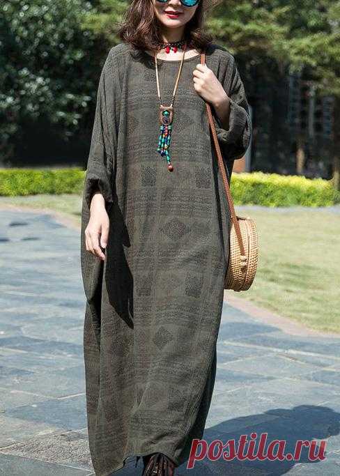 French gray cotton clothes For Women o neck large hem Maxi spring Dresses French gray cotton clothes For Women o neck large hem Maxi spring DressesThis dress is made of cotton or linen fabric, soft and breathy. Flattering cut. Makes you look slimmer and matches easlily. Materials used: cotton linenMeasurement:Size S/US-2/EUR-34 length 120cm / 46.8