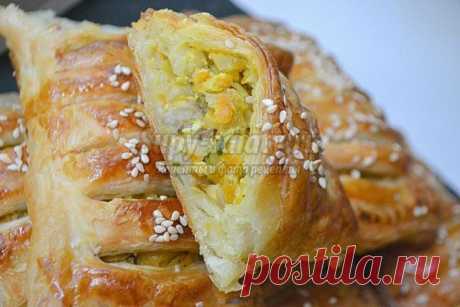 Слоёные пирожки с капустой и грибами. Рецепт с пошаговыми фото