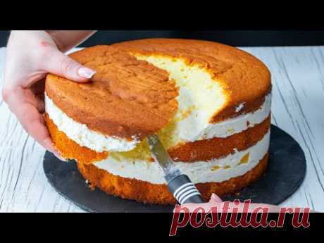 Вырезаю часть бисквита и готовлю самый вкусный торт с фруктами и желе