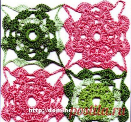 Вязание крючком мотивов с цветами / Handmade / 1. Крючкотворные Мотивы / Pinme.ru / Ольга Захарова-Черных