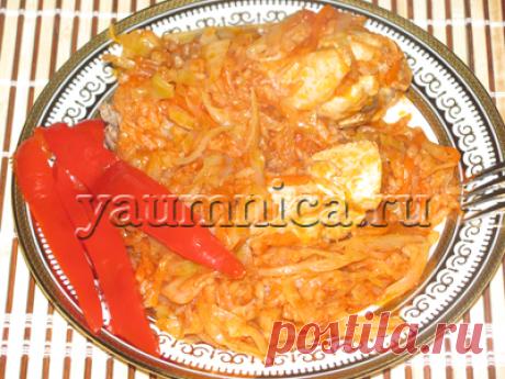 Тушёная капуста с рисом и курицей - Пошаговые рецепты с фото