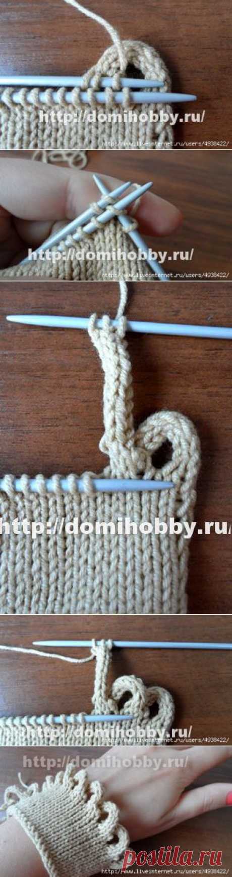 Оригинальные способы обвязки спицами края изделия. Схемы, описания и МК