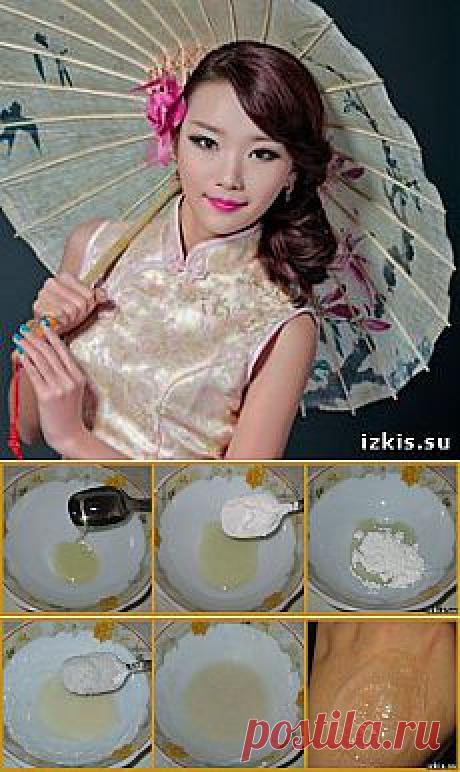 Китайская маска красоты из меда, крахмала и соли.