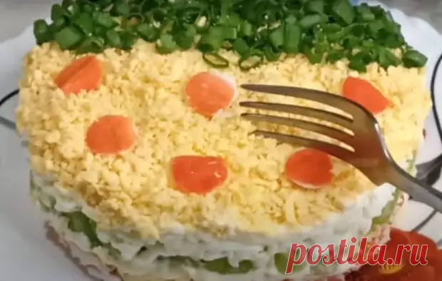 Красивый и простой в приготовлении салат “Нежнятина”. Вкусное блюдо на праздничный стол - Poejka - Медиаплатформа МирТесен