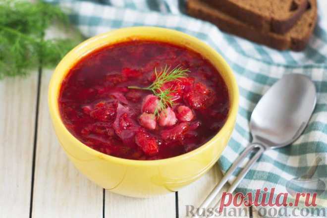 Рецепт: Борщ с краснокочанной капустой и нутом на RussianFood.com