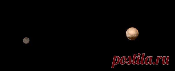 Плутон и его спутник Харон. Цветная изо / Физика невозможного!
