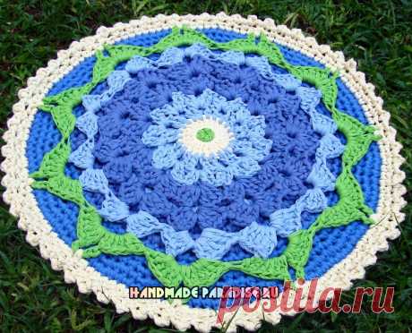 Круглый двойной коврик крючком. Схема - Handmade-Paradise