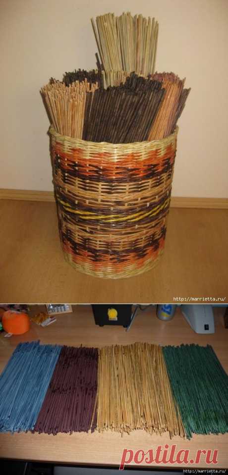 ПЛЕТЕНИЕ ИЗ ГАЗЕТ. ЧЕМ КРАСИТЬ ТРУБОЧКИ