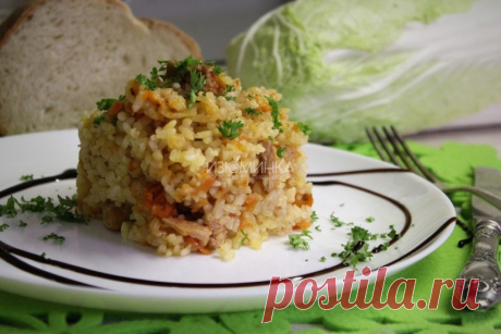 Рис с мясом в духовке