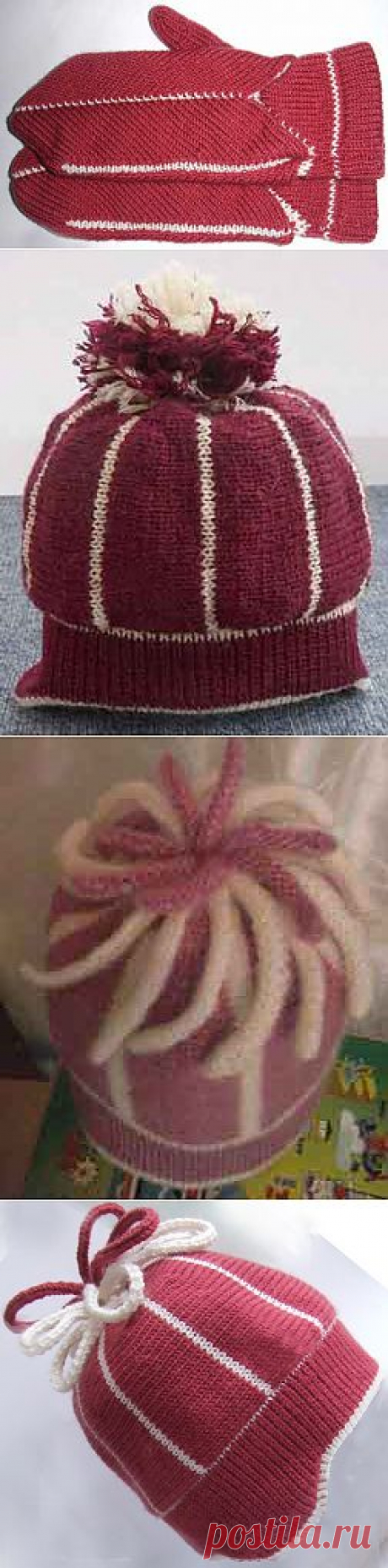 Женская шапочка-шлем и рукавички | Уроки машинного вязания. Курсы и мастер-классы