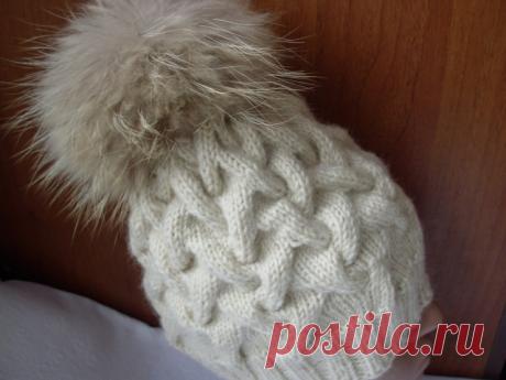 Вязание шапки спицами узором "коса с тенью"
#спицы #вязаная_шапка