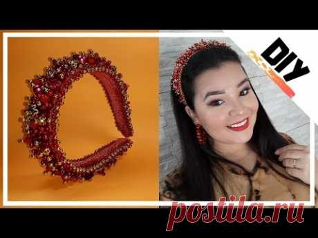 Tiara de luxo bordada