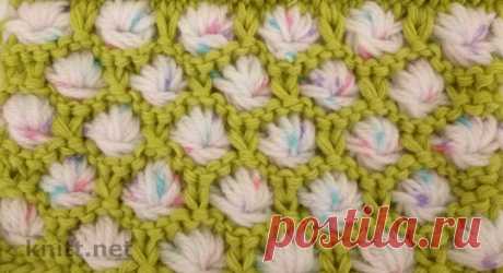 Узор &quot;Астры&quot; спицами, видео - knitt.net