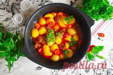 Жаркое из говядины в казане на плите рецепт с фото пошагово и видео - 1000.menu