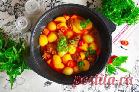 Жаркое из говядины в казане на плите рецепт с фото пошагово и видео - 1000.menu