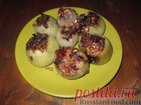 Рецепт: Лук, фаршированный сыром и радиккио на RussianFood.com