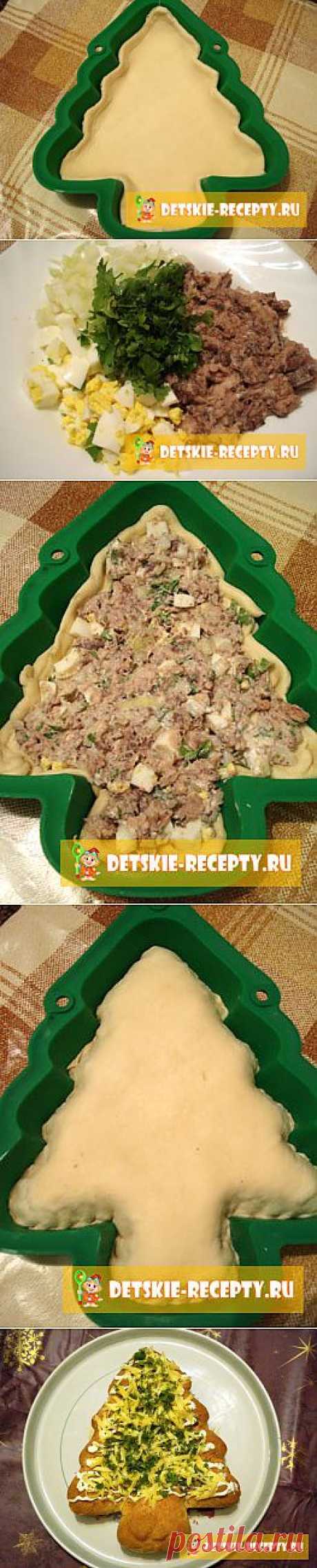 Новогодний пирог &quot;Елка&quot; - Быстрый пирог с рыбными консервами | ДЕТСКИЕ РЕЦЕПТЫ, БЛЮДА
