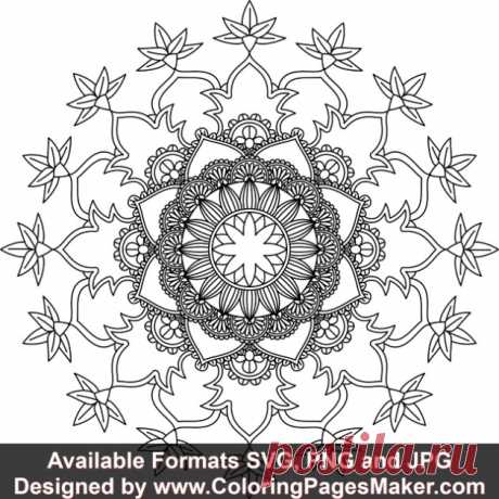 SVG Mandala Art #150 &amp;#8211; ColoringPagesMaker