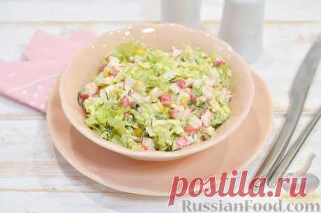 Рецепт: Крабовый салат с пекинской капустой на RussianFood.com