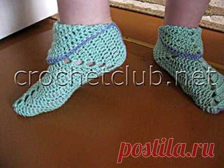 Как связать тапочки из квадратов — мастер-класс - Вязание Крючком. Блог Настика