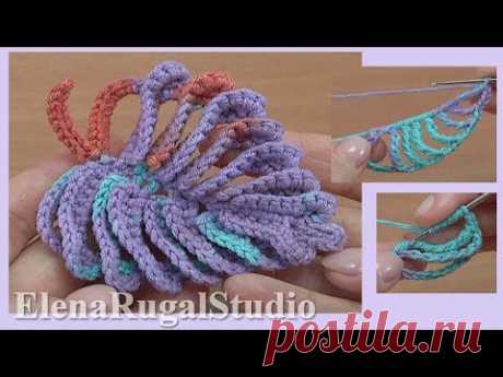 How to Crochet 3D Beautiful Leaf Tutorial 48 Hoe het blad te haken