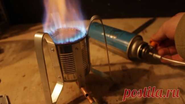 Газовая мини плита из консервной банки