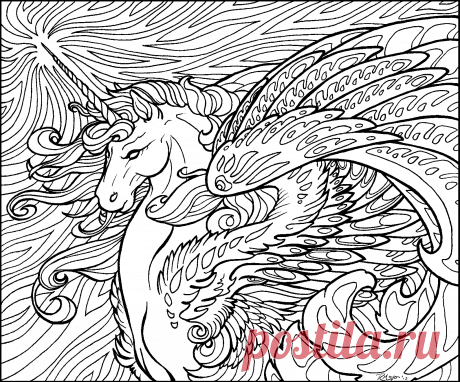 "Лошади"раскраски антистресс.