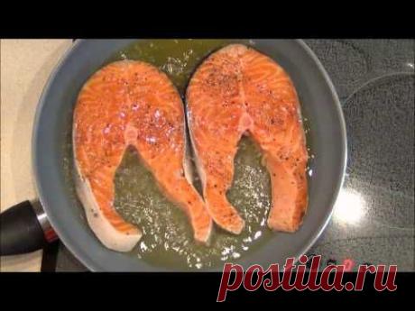 Простой рецепт. Румяный стейк из свежей семги! - YouTube