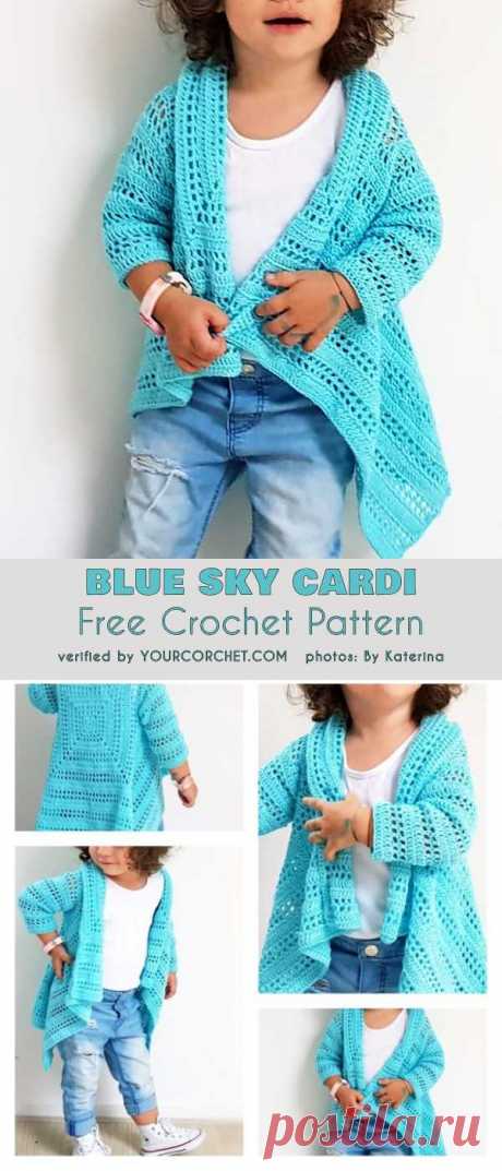 Blue Sky Cardi Free Crochet Pattern | Your Crochet