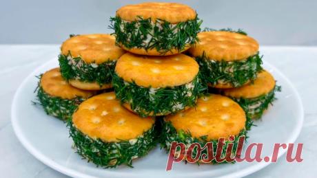 Закуска на крекерах с крабовыми палочками - 1001 рецепт