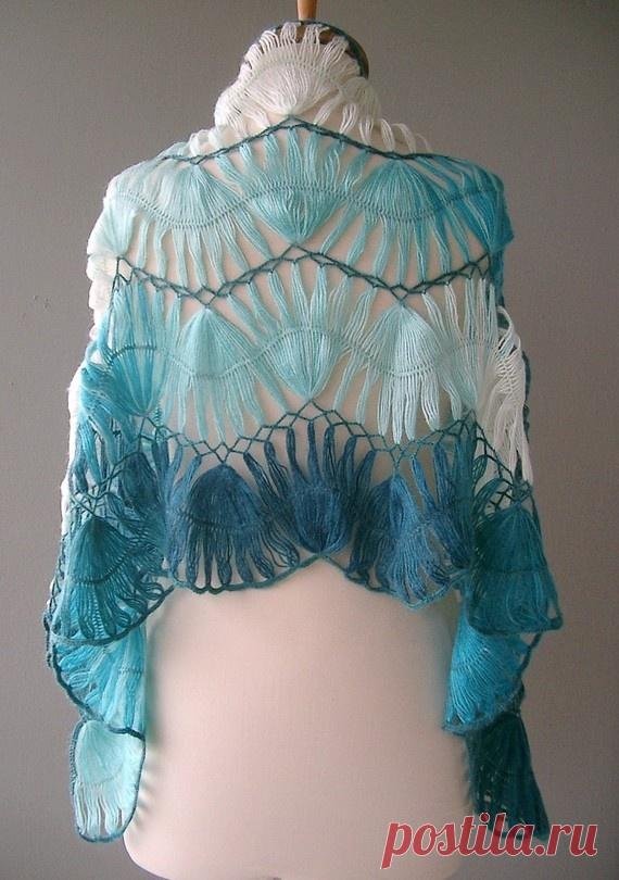 Воздушные палантины, связанные на вилке — Делаем руками