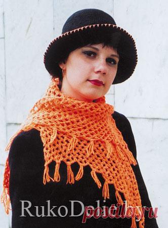 Шляпка с полями и маленькая шаль с разрезами :: Шапочки, шарфики, шали :: Женская одежда :: Вязание крючком/Women's crocheted caps, scarves, shawles :: RukoDelie.by