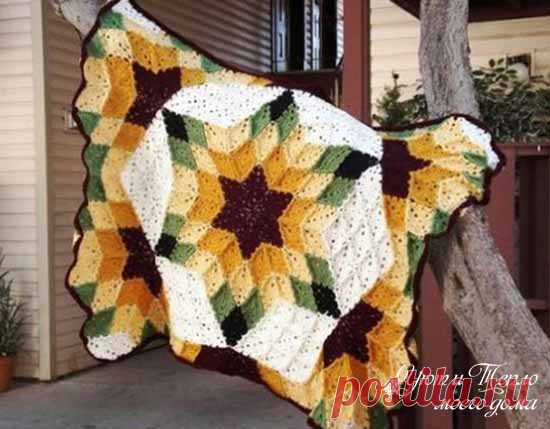 Ромбы крючком для вязаных пледов и подушек | Интересные идеи для вдохновения